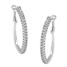 Load image into Gallery viewer, 10KT White Gold 1 cttw Diamond Hoop Earrings (I-J Clarity, I2-I3 Color)