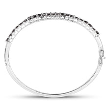 Load image into Gallery viewer, 4.00 Carat Genuine Black Diamond .925 Sterling Silver Bangle