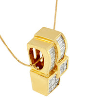 Load image into Gallery viewer, 14K Yellow Gold 1 1/2 cttw Princess and Baguette Cut Diamond Geometric Pendant Necklace (H-I Color, VS1-VS2 Clarity)