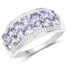 Load image into Gallery viewer, 1.44 Carat Genuine Tanzanite & White Topaz .925 Sterling Silver Ring
