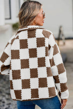 Load image into Gallery viewer, Elegant Checkered Snap Down Long Sleeve Teddy Jacket Soft & Warm Colorful Jacket