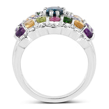 Load image into Gallery viewer, 4.02 Carat Genuine Multi Stone .925 Sterling Silver Ring