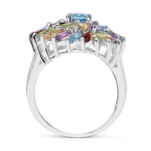 Load image into Gallery viewer, 3.70 Carat Genuine Multi Stone .925 Sterling Silver Ring