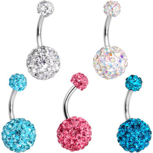 Load image into Gallery viewer, Multi Color Gem Candy Cluster Belly Ring Set of 5
