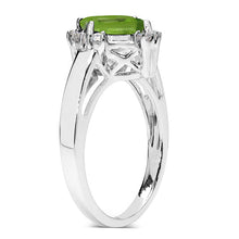 Load image into Gallery viewer, 2.01 Carat Genuine Peridot & White Topaz .925 Sterling Silver Ring