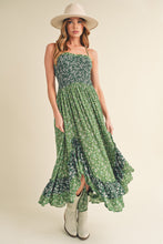 Load image into Gallery viewer, Ditsy Floral Ruffled Hem Maxi Cami Dress For Women –Romantic Floral Print, Flowy Maxi Length, Feminine & Elegant Design for Casual & Special Occasions