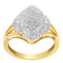 Load image into Gallery viewer, 10K Yellow Gold Diamond Cocktail Ring (1/2 Cttw, J-K Color, I2-I3 Clarity) - Size 6-1/2