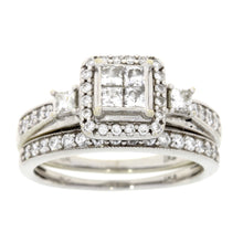 Load image into Gallery viewer, 1.00ct Diamond Engagement Ring Set 10KT White Gold