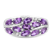 Load image into Gallery viewer, 1.67 Carat Genuine Amethyst and White Topaz .925 Sterling Silver Ring