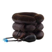Load image into Gallery viewer, Cervical Neck Traction Device Headache Shoulder Pain Relax Brace Support Pillow Neck Pillow Home Office Travel Pillow 3-layered Air Inflatable Vertebra Auxiliary Tools Neck Support Assistant Pillow Air Adjustable and Inflatable Neck Pillow Comfort Neck