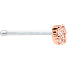 Load image into Gallery viewer, 20G 1/4 Clear CZ Gem Rose Gold Tone Cute Cluster Nose Bone
