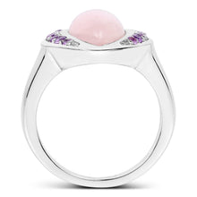 Load image into Gallery viewer, 3.57 Carat Genuine Rose Quartz And Amethyst .925 Sterling Silver Ring