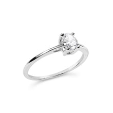 Load image into Gallery viewer, 14K White Gold 1/2 Cttw Oval Lab Grown Diamond 4 Prong Solitaire Engagement Ring (F-G Color, VS2-SI1 Clarity) - Size 7
