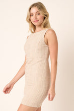 Load image into Gallery viewer, Tweed Sleeveless Mini Dress For Women – Tweed Mini Dress, Sleeveless Dress, Textured Fabric Dress, Chic Mini Dress, Casual Dress