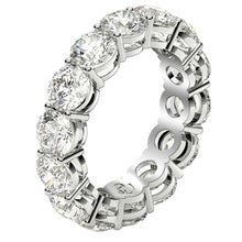 Load image into Gallery viewer, Round Cut Lab Grown Diamond Eternity Ring in 14k White Gold (6 cttw FG/VS2)