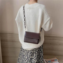 Load image into Gallery viewer, Chain Design Trendy Lady Bags Mini Pu Leather Flap Bags for Women Shoulder Handbag Female Fashion Cross Body Bag with Lid