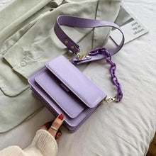 Load image into Gallery viewer, Chain Design Trendy Lady Bags Mini Pu Leather Flap Bags for Women Shoulder Handbag Female Fashion Cross Body Bag with Lid