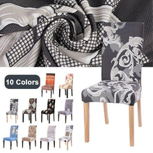 Load image into Gallery viewer, Chair Cover Simple Home Printed Chair Cover Household Thickened Fleece Chair Cover Universal KitchenDining Chair Cover Spandex tretch Removable Washable Dining Room Chair Protector Slipcovers/Home Decor Dining Room Seat Cover