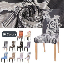 Load image into Gallery viewer, Chair Cover Simple Home Printed Chair Cover Household Thickened Fleece Chair Cover Universal KitchenDining Chair Cover Spandex tretch Removable Washable Dining Room Chair Protector Slipcovers/Home Decor Dining Room Seat Cover