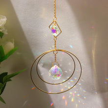 Load image into Gallery viewer, Chandelier Crystal Wind Chime Pendant Metallic Hoop Moon Rainbow Maker Sun Hanging Drop Crystal For Window Curtains Home Decor Gifts Photography Prop