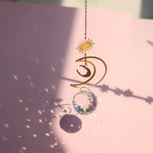Load image into Gallery viewer, Chandelier Crystal Wind Chime Pendant Metallic Hoop Moon Rainbow Maker Sun Hanging Drop Crystal For Window Curtains Home Decor Gifts Photography Prop