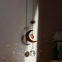 Load image into Gallery viewer, Chandelier Crystal Wind Chime Pendant Metallic Hoop Moon Rainbow Maker Sun Hanging Drop Crystal For Window Curtains Home Decor Gifts Photography Prop