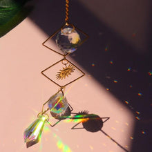 Load image into Gallery viewer, Chandelier Crystal Wind Chime Pendant Metallic Hoop Moon Rainbow Maker Sun Hanging Drop Crystal For Window Curtains Home Decor Gifts Photography Prop