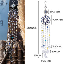 Load image into Gallery viewer, Chandelier Wind Chimes Turkish Blue Evil Eye Moon Sun Star Sun-catcher Rainbow Maker Wind Chimes Wall Hanging Crystal Prisms Hanging Pendant Home Decor Gifts Blessing Protection Decoration
