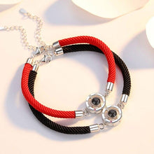 Load image into Gallery viewer, Charming 100 Languages Couple Bracelets Braided Rope Bracelet Jewelry Bangle Bracelet Women Red/Black Braided Rope Couple Bracelet Him And Her Matching Bracelet For Boyfriend Girlfriend Best Friends Valentines Gifts