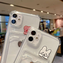 Load image into Gallery viewer, Charming Card Phone Case For iPhone 14 13 12 11 Pro Max 7 8 Plus X XR XS Max Transparent Wallet Soft Bumper Back Cover Funny Couple Transparent Soft iphone Cover