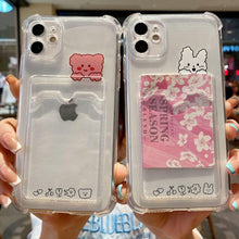 Load image into Gallery viewer, Charming Card Phone Case For iPhone 14 13 12 11 Pro Max 7 8 Plus X XR XS Max Transparent Wallet Soft Bumper Back Cover Funny Couple Transparent Soft iphone Cover