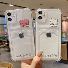 Load image into Gallery viewer, Charming Card Phone Case For iPhone 14 13 12 11 Pro Max 7 8 Plus X XR XS Max Transparent Wallet Soft Bumper Back Cover Funny Couple Transparent Soft iphone Cover