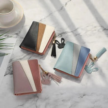 Load image into Gallery viewer, Charming Hit Color Short Tassels Wallets,Bags Zipper PU Leather, Card Holder, Pendant Coin Purse, Card Cash Clutch For Women And Girls