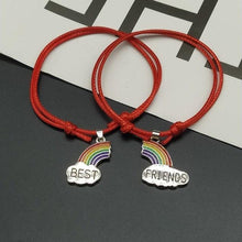 Load image into Gallery viewer, Charming Rainbow Best Friend Bracelet Adjustable Friendship Couple Bracelet Gift Hand Bracelet Set of 2 Matching Friendship Bracelet Elastic Rainbow Cloud Bracelets For Close Friends Christmas Birthday Gifts