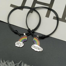 Load image into Gallery viewer, Charming Rainbow Best Friend Bracelet Adjustable Friendship Couple Bracelet Gift Hand Bracelet Set of 2 Matching Friendship Bracelet Elastic Rainbow Cloud Bracelets For Close Friends Christmas Birthday Gifts
