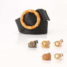 Load image into Gallery viewer, Charming Women Waist Belt Classic Round Wooden Buckle Casual Design Dress Women Buckle Waist Dress Band