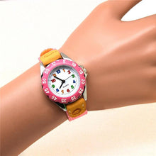 Load image into Gallery viewer, Children Cute Boys Girls Quartz Watch Kids Childrens Fabric Strap Student Time Clock Wristwatch Gifts Colorful Number Dial Time Teach Watches PU Band Analog Quartz Children Sport Outdoor Boys Kids Wrist Watches