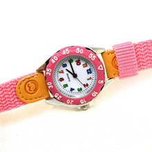 Load image into Gallery viewer, Children Cute Boys Girls Quartz Watch Kids Childrens Fabric Strap Student Time Clock Wristwatch Gifts Colorful Number Dial Time Teach Watches PU Band Analog Quartz Children Sport Outdoor Boys Kids Wrist Watches