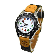 Load image into Gallery viewer, Children Cute Boys Girls Quartz Watch Kids Childrens Fabric Strap Student Time Clock Wristwatch Gifts Colorful Number Dial Time Teach Watches PU Band Analog Quartz Children Sport Outdoor Boys Kids Wrist Watches