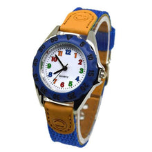 Load image into Gallery viewer, Children Cute Boys Girls Quartz Watch Kids Childrens Fabric Strap Student Time Clock Wristwatch Gifts Colorful Number Dial Time Teach Watches PU Band Analog Quartz Children Sport Outdoor Boys Kids Wrist Watches