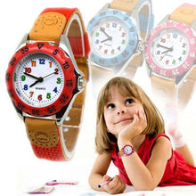 Load image into Gallery viewer, Children Cute Boys Girls Quartz Watch Kids Childrens Fabric Strap Student Time Clock Wristwatch Gifts Colorful Number Dial Time Teach Watches PU Band Analog Quartz Children Sport Outdoor Boys Kids Wrist Watches