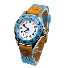 Load image into Gallery viewer, Children Cute Boys Girls Quartz Watch Kids Childrens Fabric Strap Student Time Clock Wristwatch Gifts Colorful Number Dial Time Teach Watches PU Band Analog Quartz Children Sport Outdoor Boys Kids Wrist Watches
