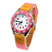 Load image into Gallery viewer, Children Cute Boys Girls Quartz Watch Kids Childrens Fabric Strap Student Time Clock Wristwatch Gifts Colorful Number Dial Time Teach Watches PU Band Analog Quartz Children Sport Outdoor Boys Kids Wrist Watches