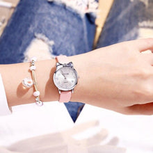 Load image into Gallery viewer, Children Quartz Watch Fashion Student Watch Analog Watch Leather Strap Quartz Watch Children Set Bracelet Watch Leather Band Luxury Quartz Watches Elegant Design For Womens
