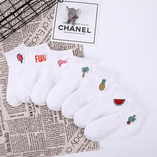 Load image into Gallery viewer, Children's Cotton Socks Cute Cartoon Fruit Embroidery Socks Comfortable Cartoon Socks Combed Out Of Pure Cotton Soft Comfortable Crew Socks For Kids