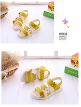 Load image into Gallery viewer, Children's Shoes Summer Style Sandals Girls Princess Beautiful Flower Shoes Kids Flat Sandals Baby Girl Girls Strappy Sandals With Flowers Open-Toe Dress Sandals Beautiful Outdoor Party Sandals