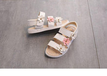 Load image into Gallery viewer, Children's Shoes Summer Style Sandals Girls Princess Beautiful Flower Shoes Kids Flat Sandals Baby Girl Girls Strappy Sandals With Flowers Open-Toe Dress Sandals Beautiful Outdoor Party Sandals