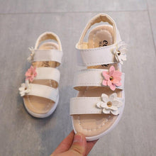 Load image into Gallery viewer, Children's Shoes Summer Style Sandals Girls Princess Beautiful Flower Shoes Kids Flat Sandals Baby Girl Girls Strappy Sandals With Flowers Open-Toe Dress Sandals Beautiful Outdoor Party Sandals