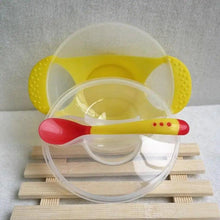 Load image into Gallery viewer, Children's Tableware Baby Learning Dishes With Suction Cup Assist Food Bowl Temperature Sensing Spoon Baby Feeding Bowl