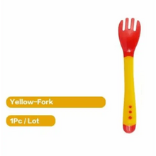 Load image into Gallery viewer, Children's Tableware Baby Learning Dishes With Suction Cup Assist Food Bowl Temperature Sensing Spoon Baby Feeding Bowl